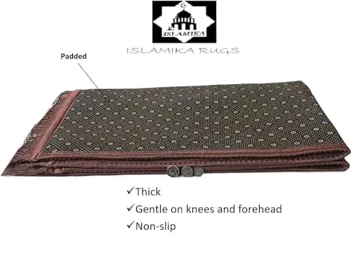 Islamika Prayer Rug Muslim Mat Islamic Thick Large Padded 120cm x 80cm | Luxurious Cotton Padding for Daily Prayer Comfort thumbnail 4