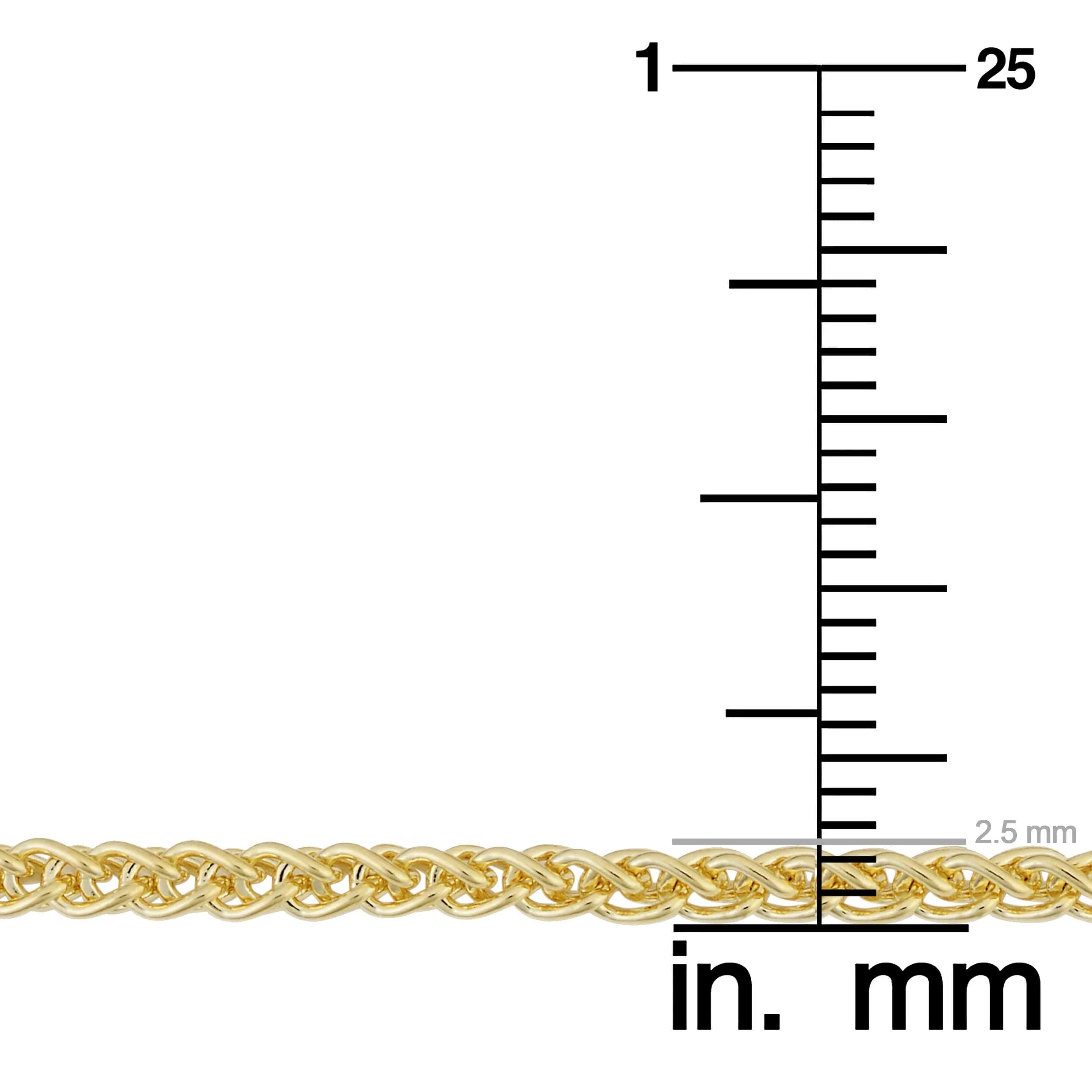 Kooljewelry 14k Yellow Gold Filled 2.5mm Wide Wheat Chain Necklace, 24 Inch - view 4