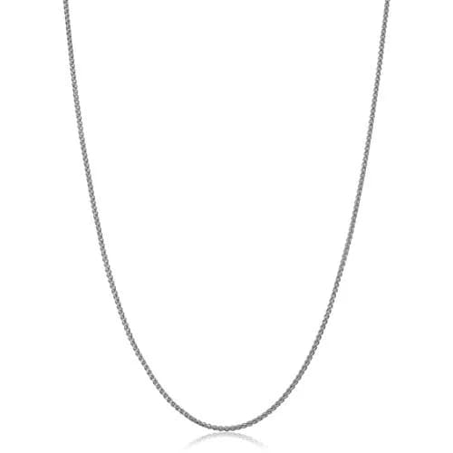 Kooljewelry 14k White Gold Filled 1.2 mm Wide Round Wheat Chain Necklace, 14 Inch - main product image