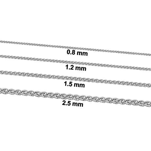 Kooljewelry 14k White Gold Filled 1.2 mm Wide Round Wheat Chain Necklace, 14 Inch - view 2