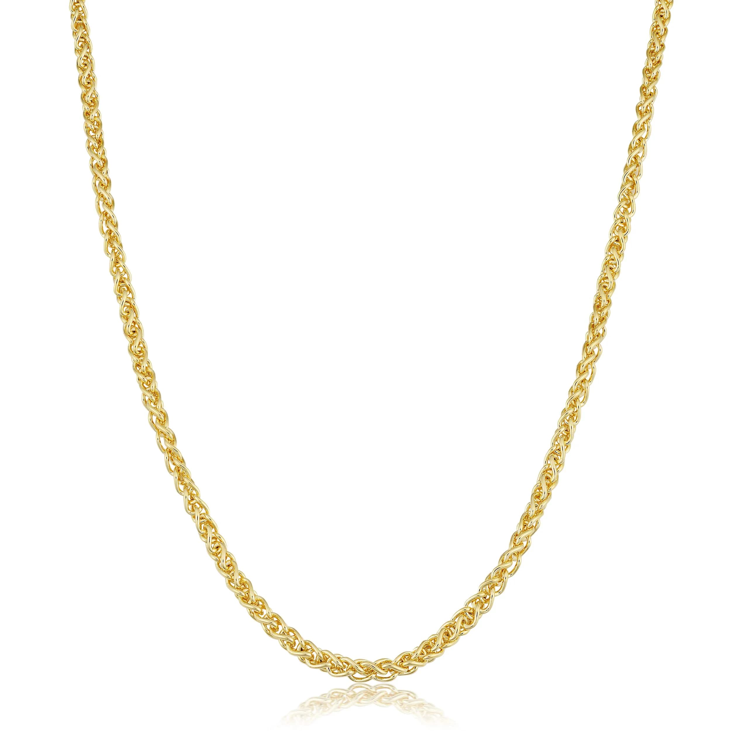 Kooljewelry 14k Yellow Gold Filled Wheat Chain Necklace 2.5mm Width, 36 inch | Elegant, Durable, Affordable Gold Jewelry - main product image