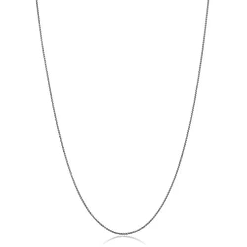 Kooljewelry 14k White Gold Filled 0.8 mm Wide Round Wheat Chain Necklace, 30 inch - main product image