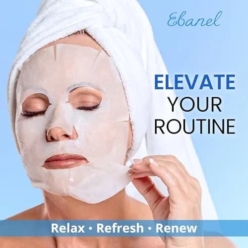 Ebanel Collagen Face Mask with Hyaluronic Acid, Vitamin C & Peptides | 20-Pack Hydrating Sheet Masks thumbnail 7