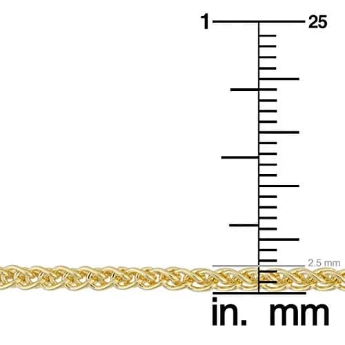 Kooljewelry 14k Yellow Gold Filled Wide Wheat Chain Necklace, 2.5 mm, 16 Inch - view 4