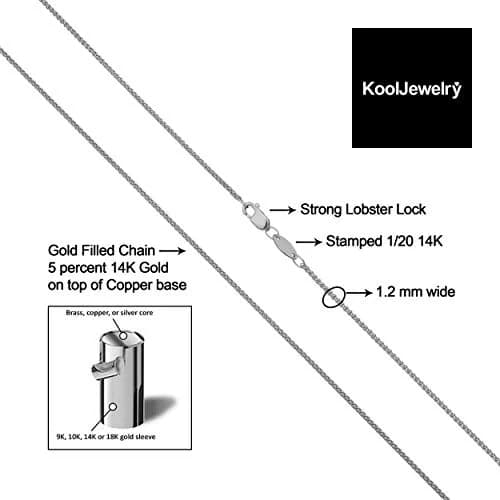 Kooljewelry 14k White Gold Filled 1.2 mm Wide Round Wheat Chain Necklace, 24 Inch - view 3