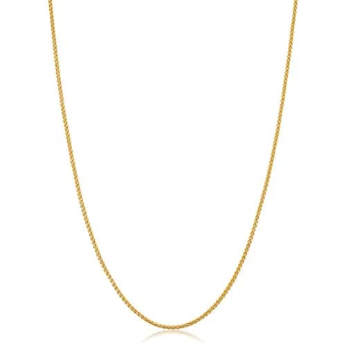 Kooljewelry 14k Yellow Gold Filled 1.2 mm Wide Round Wheat Chain Necklace - 20 Inch - main product image