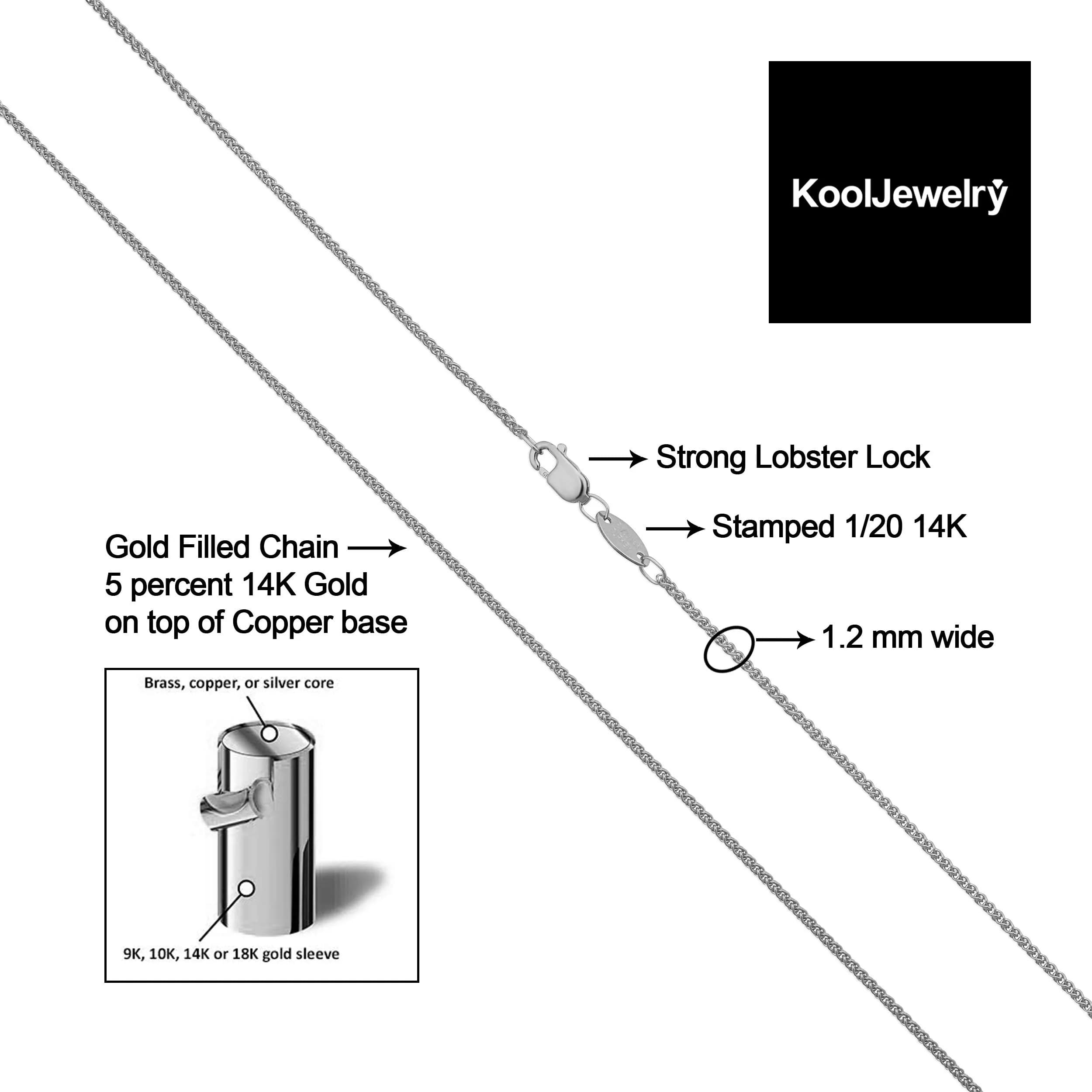 Kooljewelry 14k White Gold Filled 1.2 mm Wide Round Wheat Chain Necklace - 30 Inch thumbnail 3