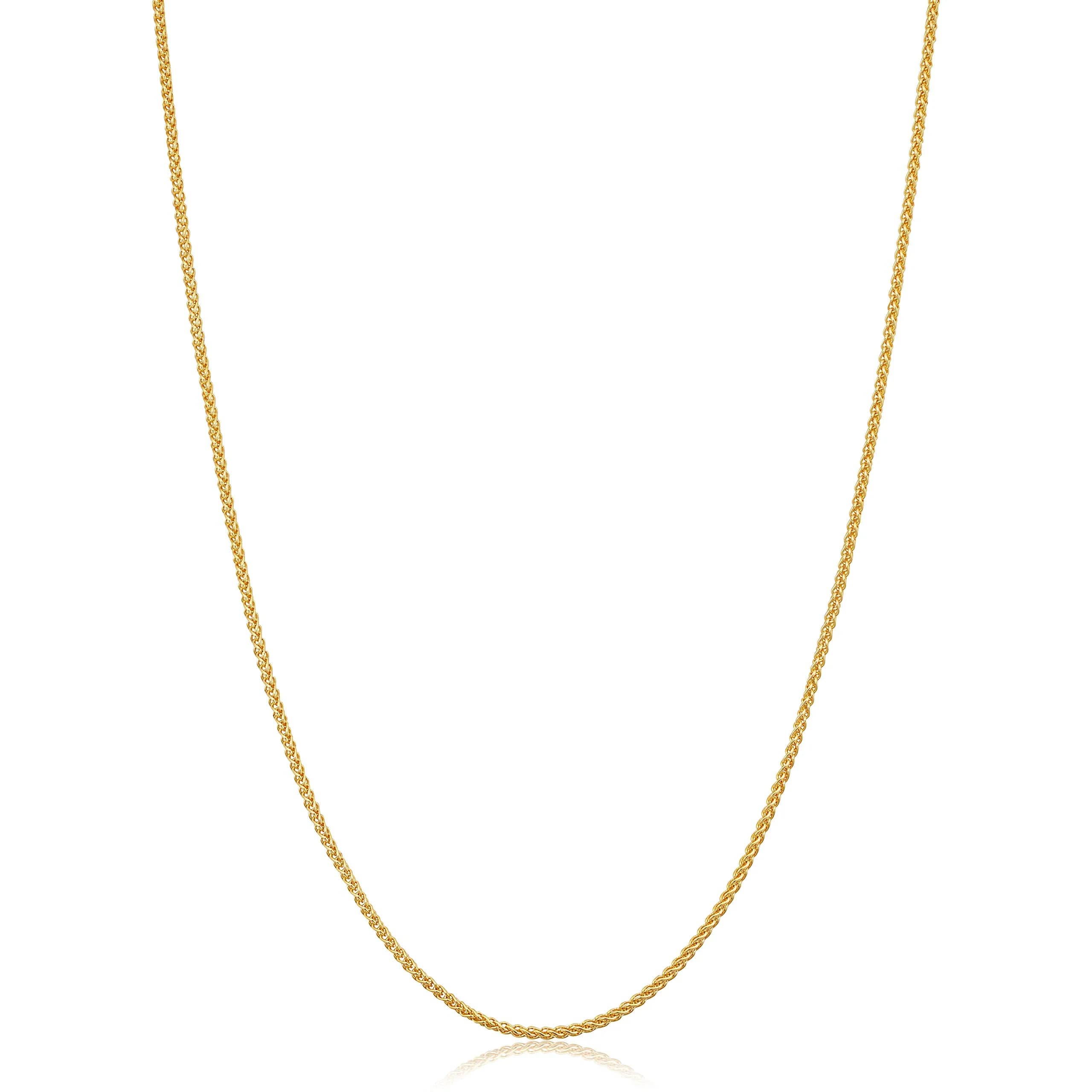 Kooljewelry 14k Yellow Gold Filled 1.2 mm Wide Round Wheat Chain Necklace, 14 Inch - main product image