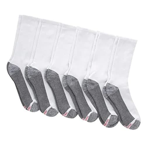 Hanes Men's Max Cushion Crew Socks 6-Pair Pack, White/Grey Foot Bottom, Men's Shoe Size 6-12 US | Moisture-Wicking & Odor Control thumbnail 4
