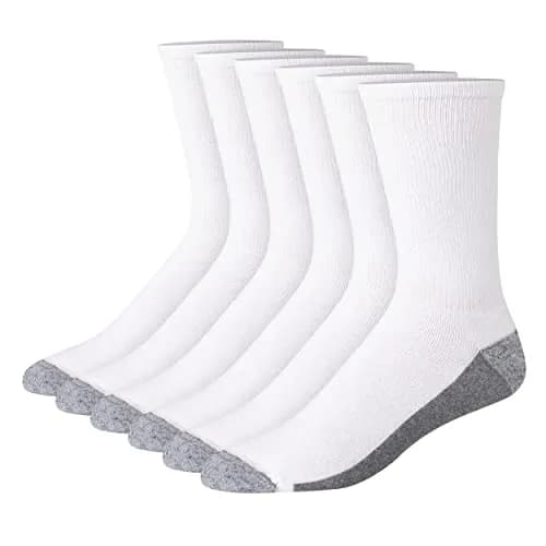 Hanes Men's Max Cushion Crew Socks 6-Pack | Reinforced Heel & Toe, Moisture-Wicking, Odor Control thumbnail 1