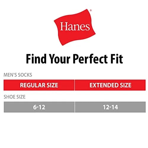 Hanes Men's Max Cushion Crew Socks 6-Pack | Reinforced Heel & Toe, Moisture-Wicking, Odor Control thumbnail 5