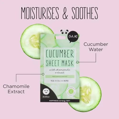 Oh K! Cucumber Sheet Mask | 4g (0.14 oz) | Hydrating & Soothing Face Mask thumbnail 4
