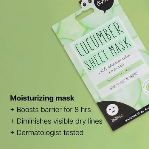Oh K! Cucumber Sheet Mask | 4g (0.14 oz) | Hydrating & Soothing Face Mask thumbnail 5