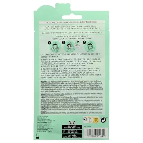 Oh K! Cucumber Sheet Mask | 4g (0.14 oz) | Hydrating & Soothing Face Mask thumbnail 2