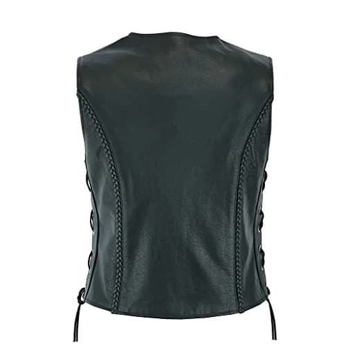 Leatherick Women Top Grain Buffalo Leather Motorcycle Vest | Durable & Stylish (70-120 chars) thumbnail 4