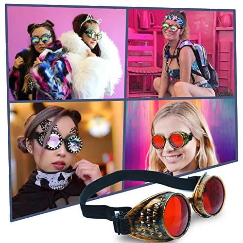 SoJourner Bags Steampunk Goggles 2-Pack | Rainbow Prism Impact-Resistant Lenses (70-120 chars) thumbnail 5