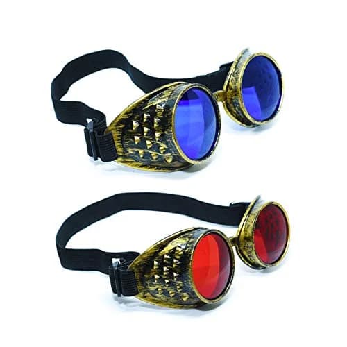 SoJourner Bags Steampunk Goggles 2-Pack | Rainbow Prism Impact-Resistant Lenses (70-120 chars) thumbnail 3