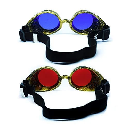 SoJourner Bags Steampunk Goggles 2-Pack | Rainbow Prism Impact-Resistant Lenses (70-120 chars) thumbnail 4