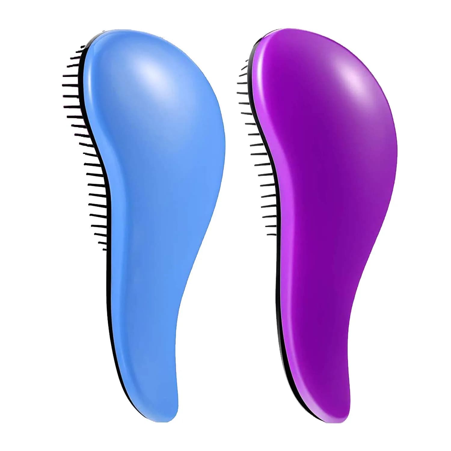 WYNK Detangling Hairbrush 2 Pack for Adults & Kids, Blue & Purple | Gentle Tangle Remover for Wet & Dry Hair — Blue&Purple
