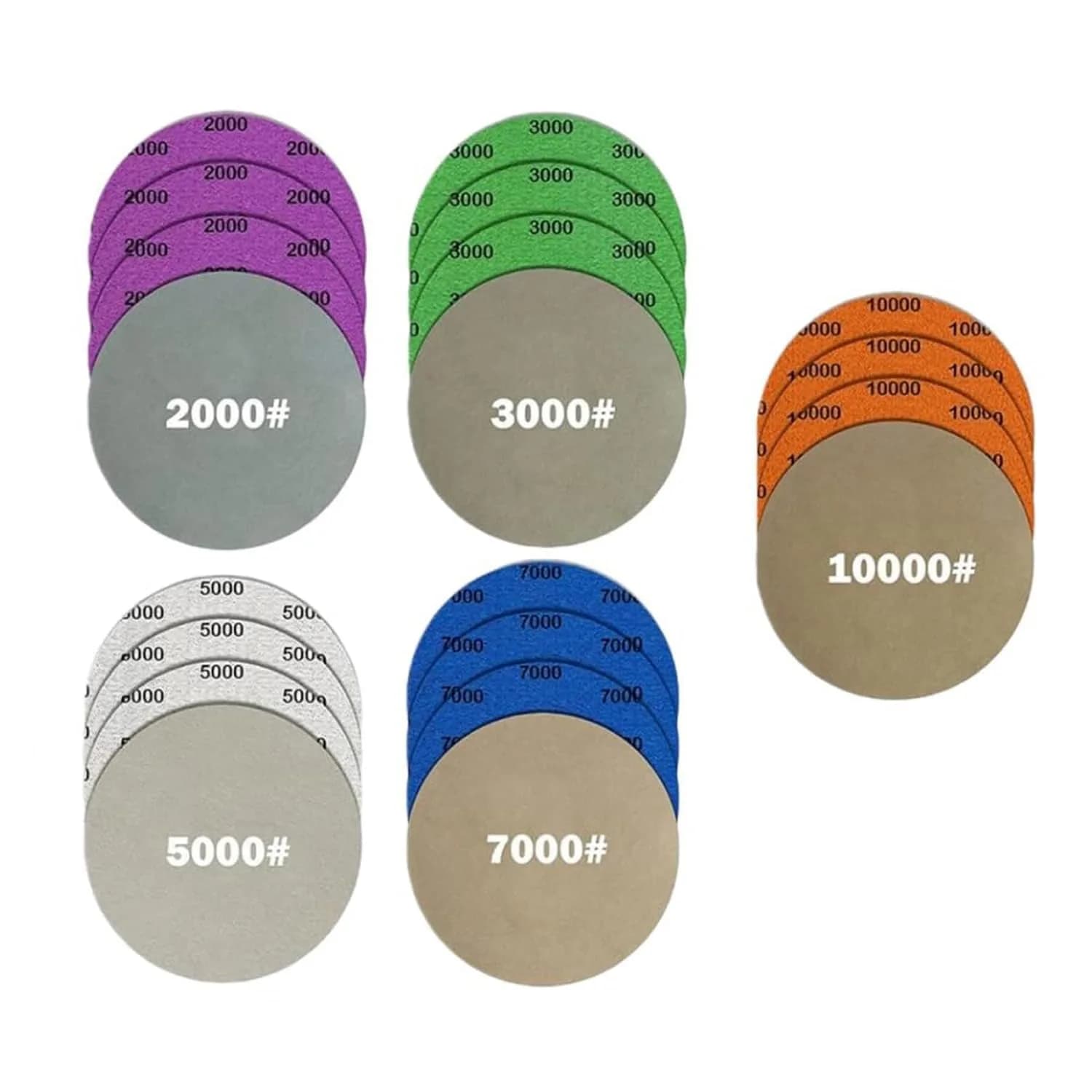 Depvko 5 Inch 20Pcs Wet Dry Sandpaper Set | 2000-10000 Grit Silicon Carbide Hook and Loop Discs for Orbital Sanders - main product image