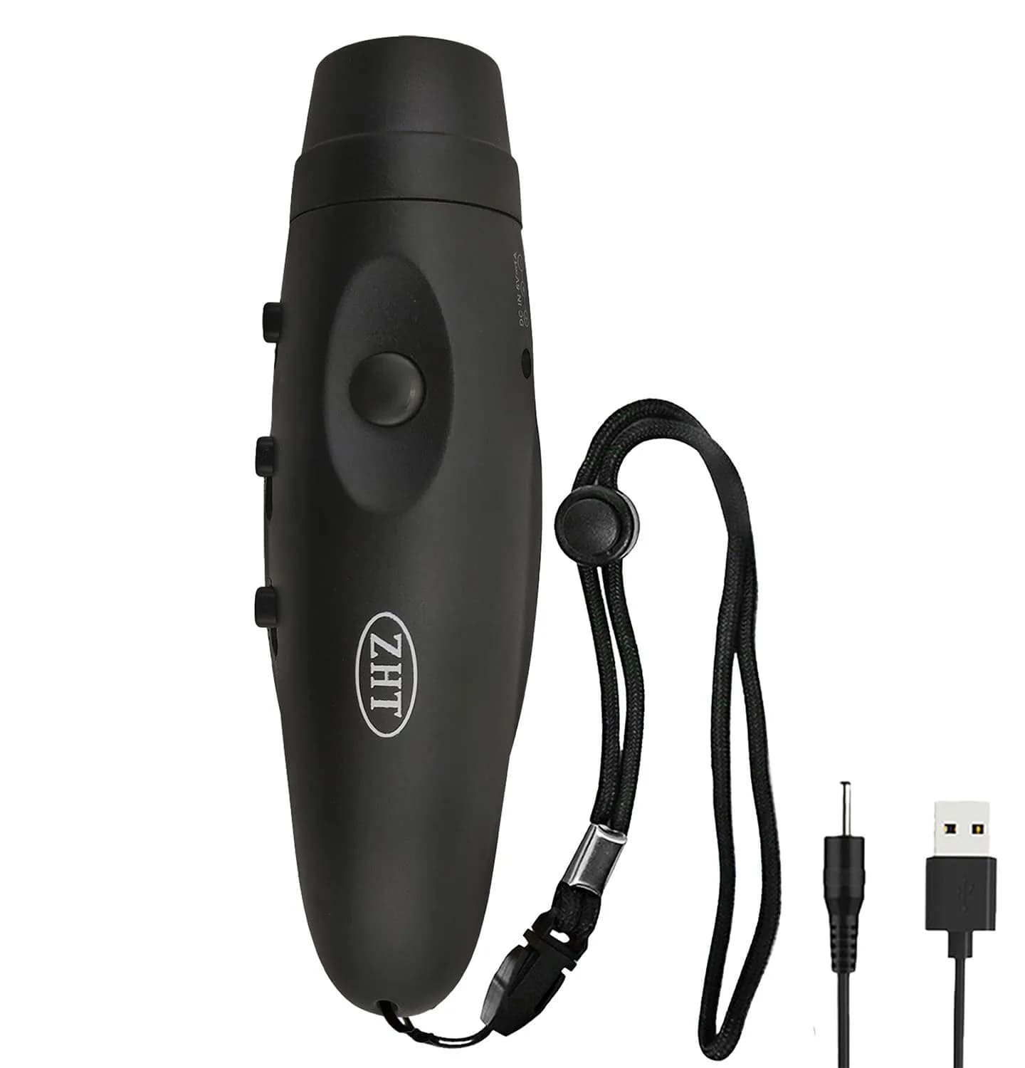 ZHT Electronic Whistle with USB Charging, 3-Tone 120dB Loud, Black | Referee & Coach Handheld - main product image