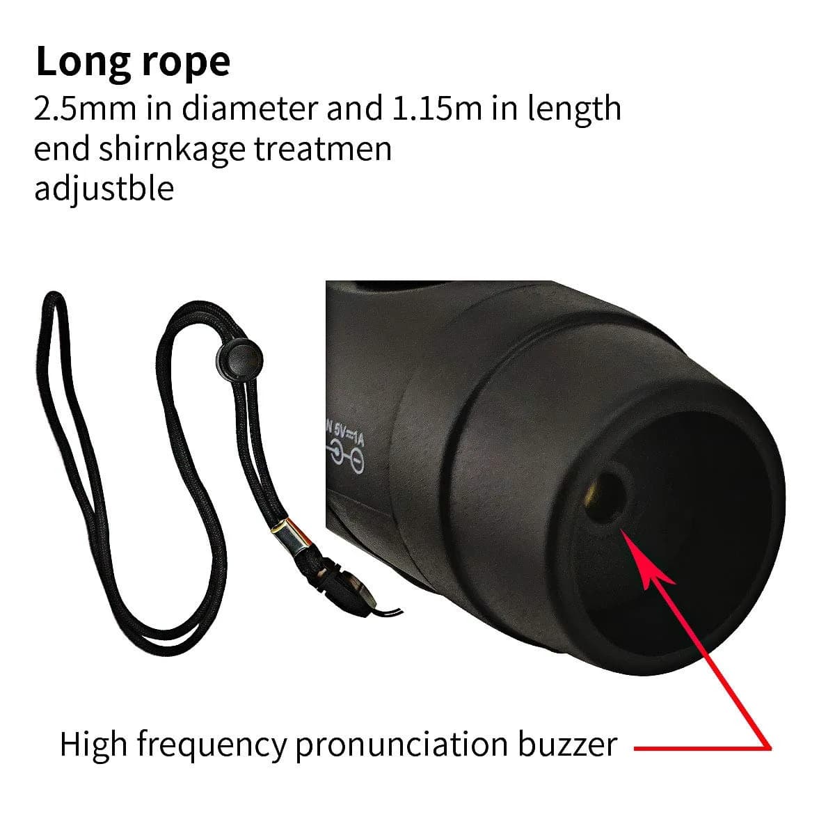 ZHT Electronic Whistle with USB Charging, 3-Tone 120dB Loud, Black | Referee & Coach Handheld - view 6