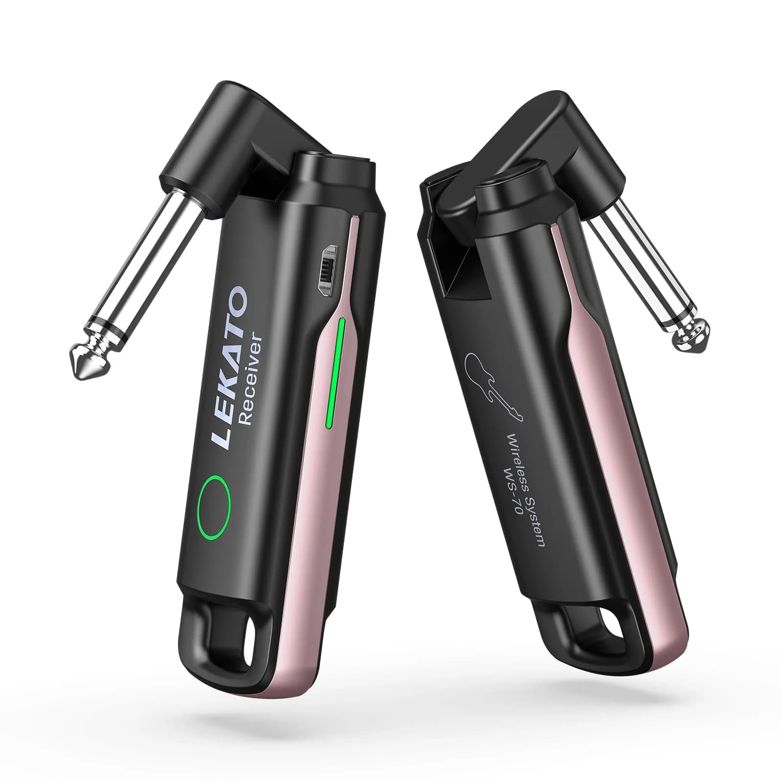 LEKATO UHF Wireless Guitar System with 70 Channels for Guitar Bass (Pink) | Plug & Play, Rechargeable, 4.5+ Hour Battery - main product image