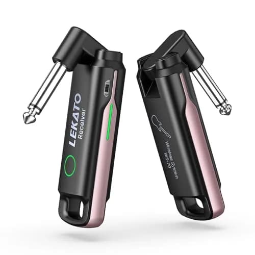 LEKATO UHF Wireless Guitar System with 70 Channels for Guitar Bass (Pink) | Plug & Play, Rechargeable, 4.5+ Hour Battery thumbnail 1