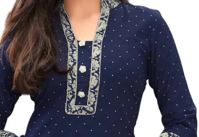 Miraan Women's Cotton Printed Readymade Salwar Suit Set - Medium Blue - view 4