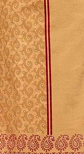 Miraan Women's Cotton Printed Readymade Salwar Suit Set Medium Beige | 3-Piece Set with Dupatta thumbnail 4