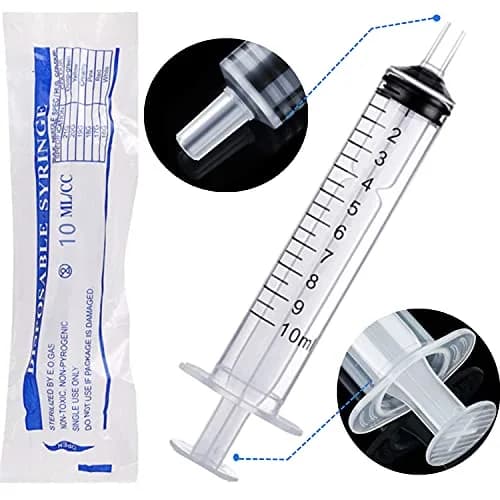Ulove Prs 10ml Plastic Sterile Syringes (20 Count, 10ml) | Individually Wrapped for Labs & Dispensing thumbnail 2