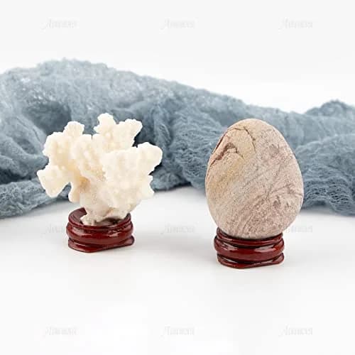 AUEAR 5 Pack Sphere Display Holders 25mm Concave Diameter, 21mm Height | Decorative Wooden Stands for Eggs, Crystals, and Balls thumbnail 7