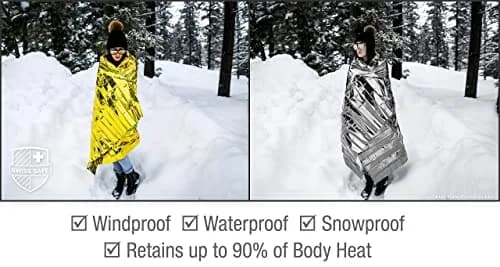 Swiss Safe Emergency Blanket for Camping, Car, First Aid, Survival, 10 Pack | Reflects & Retains 90% Heat thumbnail 6