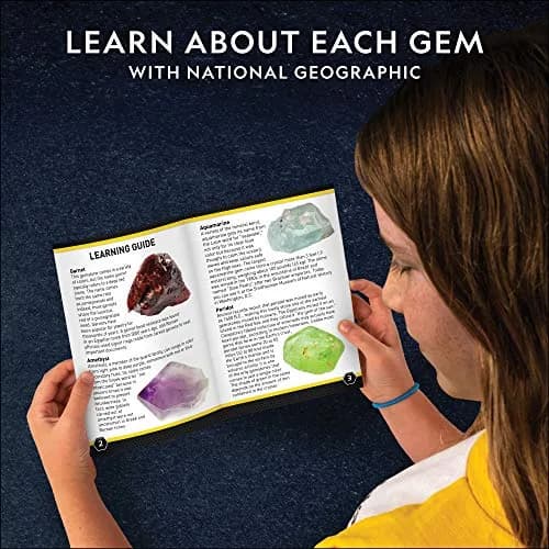 Blue Marble National Geographic Semi-Precious Gemstone Dig Kit for Kids - 15 Real Gems, 0.46 kg (0.95 lb) | STEM Rock Collection Activity thumbnail 5