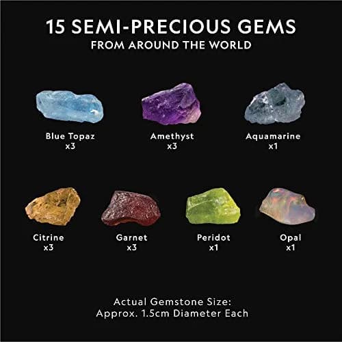 Blue Marble National Geographic Semi-Precious Gemstone Dig Kit for Kids - 15 Real Gems, 0.46 kg (0.95 lb) | STEM Rock Collection Activity thumbnail 3