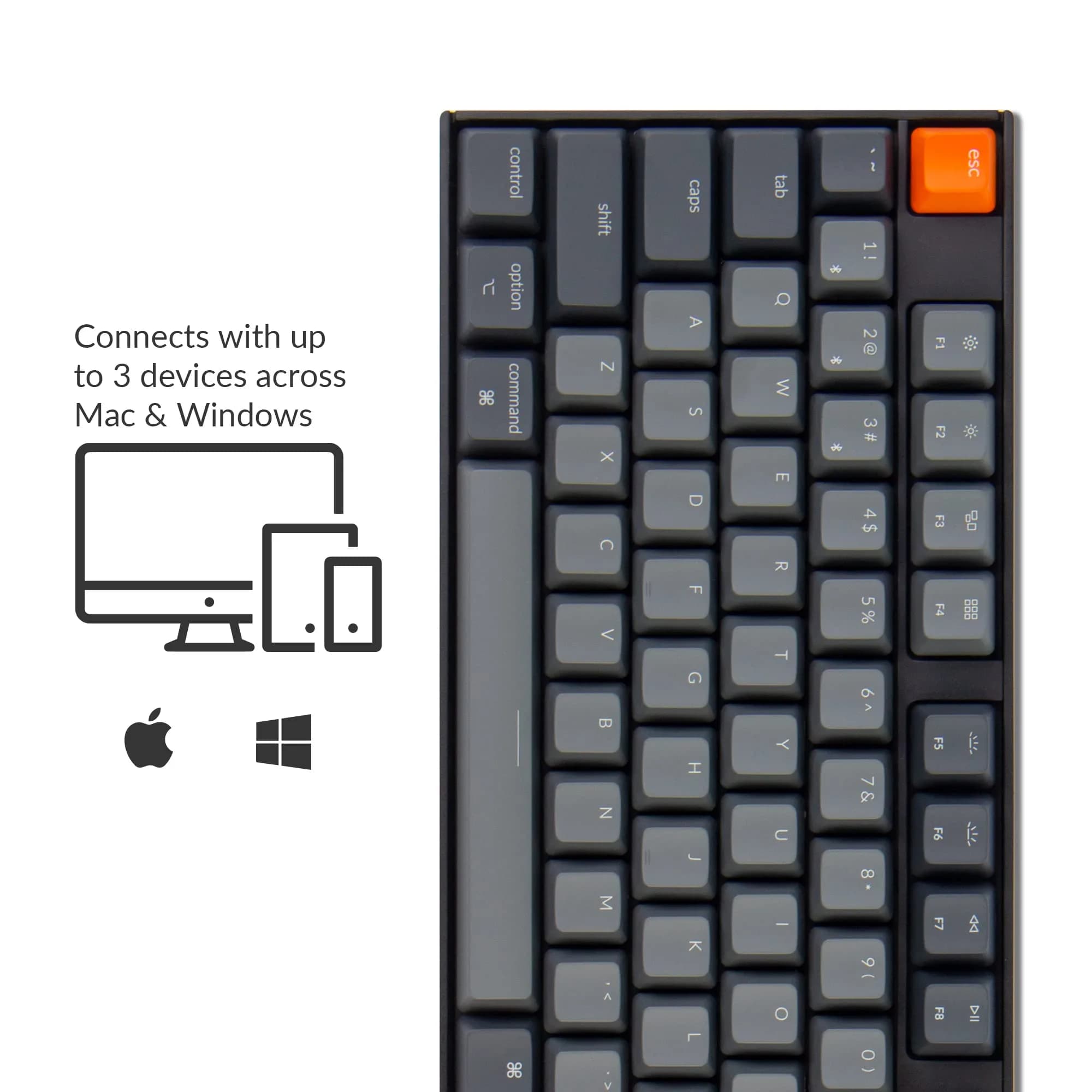 Keychron K10 Full Size 104 Keys Mechanical Keyboard with Keychron Super Brown Switches & White LED Backlight - view 2