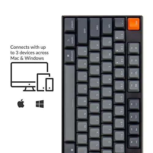 Keychron K10 Full Size Mechanical Keyboard with Super Brown Switches | White LED Backlight, Bluetooth 5.1, USB-C Wired, Mac/Windows Compatible thumbnail 2