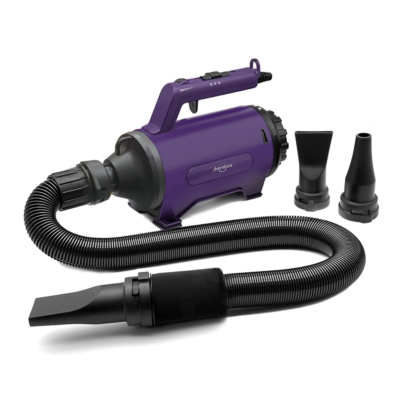 Shernbao High Velocity Dog Dryer Purple SMD-06P | 2200W 110V 2-Speed 2-Temp Pet Grooming Blower - main product image