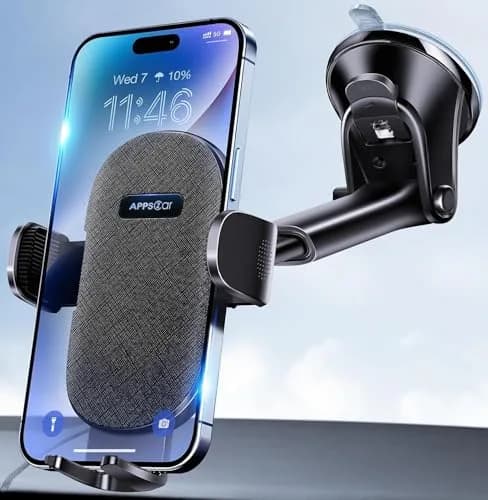 APPS2Car Suction Cup Car Phone Holder for Dashboard & Windshield | 360° Adjustable, Heavy-Duty Grip, Compatible with All Smartphones thumbnail 1