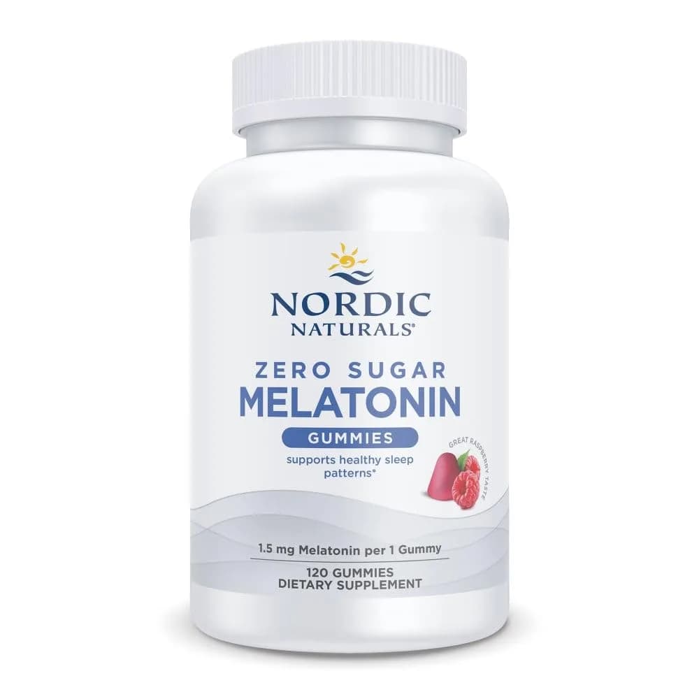 Nordic Naturals Melatonin Gummies 120 Count | Sugar-Free Raspberry Sleep Aid with Antioxidant Support — Gummy