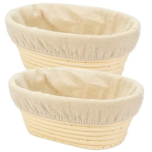 Stormshopping 8 inch Oval Bread Proofing Basket & Liner | Professional & Home Use thumbnail 1