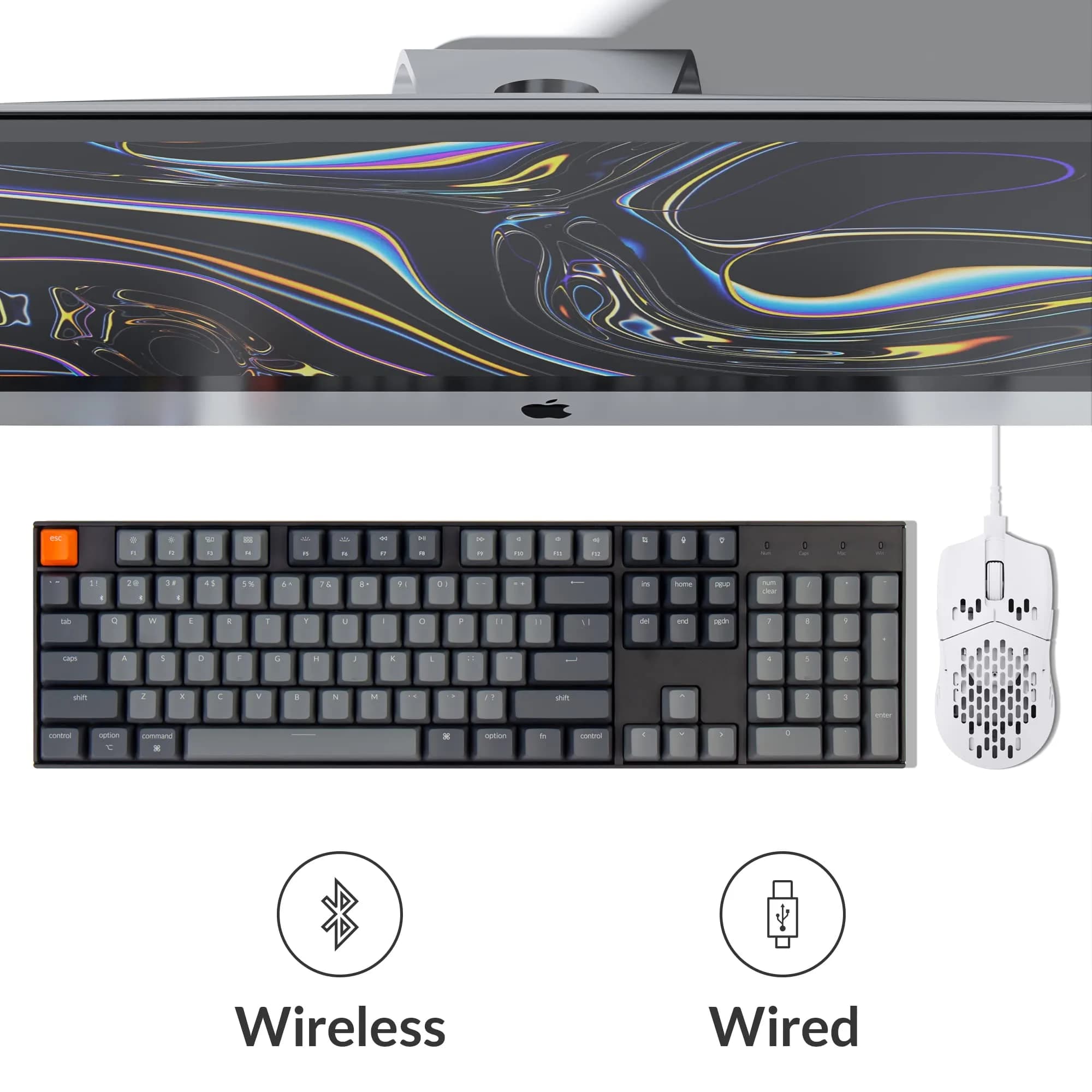 Keychron K10 Full Size Mechanical Keyboard with Keychron Super Red Switches & White LED Backlight - view 3