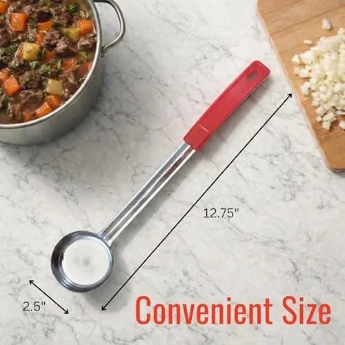 Habanerofire 2 oz Solid Stainless Steel Portion Control Ladle Spoodle - Pack of 2 | Commercial Grade for Soups & Sauces thumbnail 6