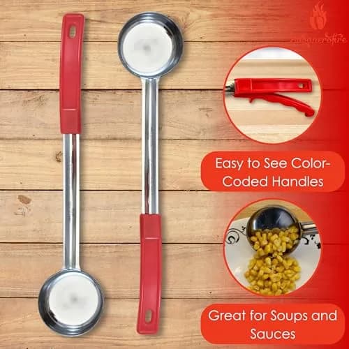 Habanerofire 2 oz Solid Stainless Steel Portion Control Ladle Spoodle - Pack of 2 | Commercial Grade for Soups & Sauces thumbnail 2