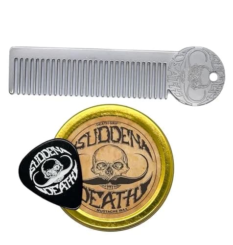 THE VINTAGE GROOMING CO. Sudden Death Mustache Wax & Comb Kit | 29.57ml (1 Fl Oz) Strong Hold thumbnail 1