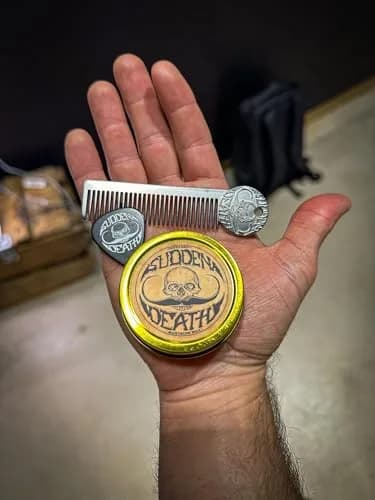THE VINTAGE GROOMING CO. Sudden Death Mustache Wax & Comb Kit | 29.57ml (1 Fl Oz) Strong Hold thumbnail 2