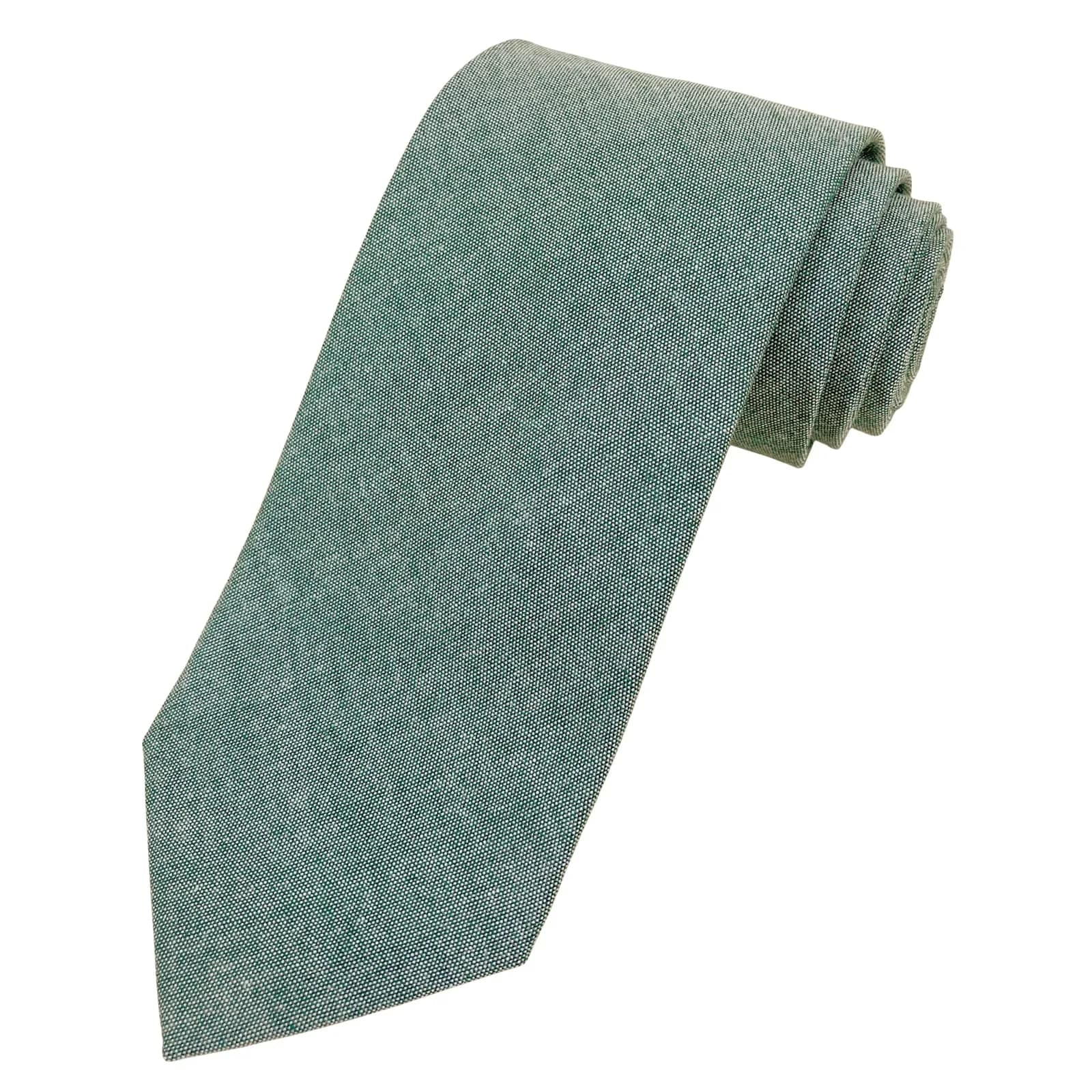 JNJSTELLA Men's Cotton Solid Necktie 3.15" Sage Green | Classic Formal & Casual Style