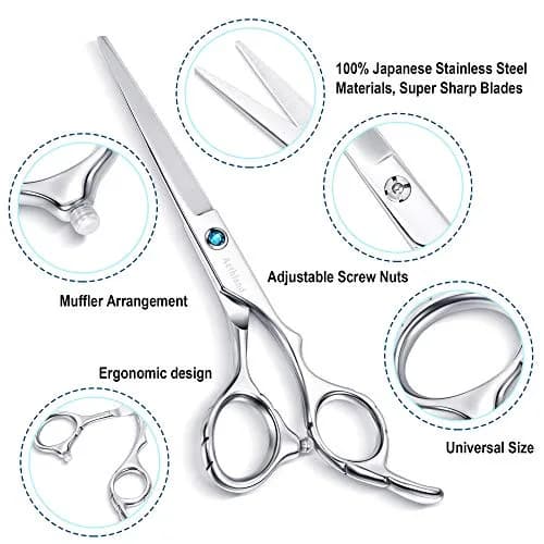 Aethland Japanese 9CR Stainless Steel Professional Barber Hairdressing Shears 6.5 Inch | Ice Calcination Treated for Sharpness thumbnail 2