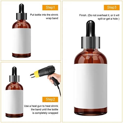 Morepack Clear Perforated Heat Shrink Bands for Bottles Jars 45x23mm (600 Pieces) | Tamper Evident Seal for Dropper Bottles thumbnail 4