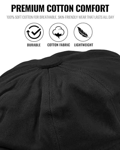 Croogo Cotton Irish Cap Fitted 22-23.6" | Classic Newsboy Style for Men & Women thumbnail 6